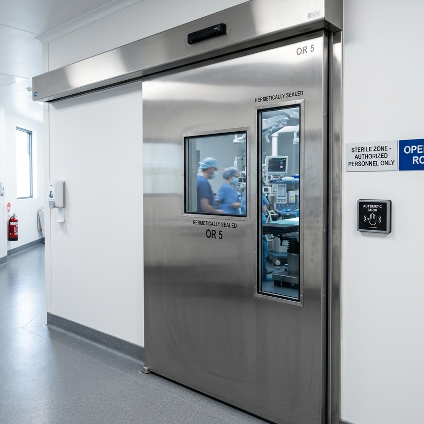 High Pressure Compact Laminate HPL Door in antibacterial custom hospital color