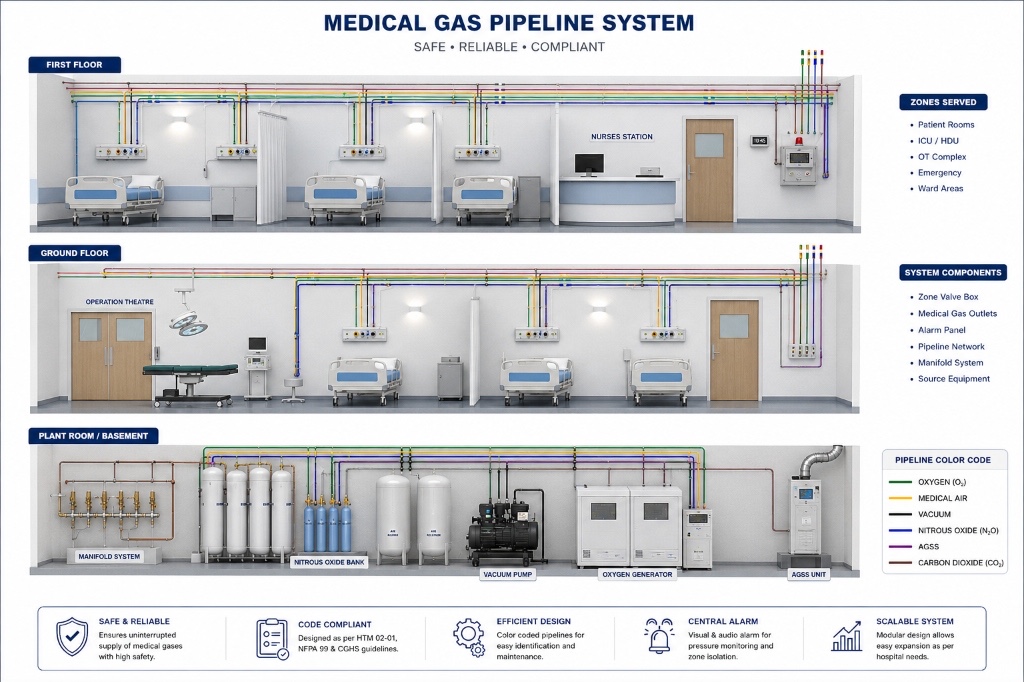 Triplex Medical Air Compressor Station with N+1 Standby Capacity